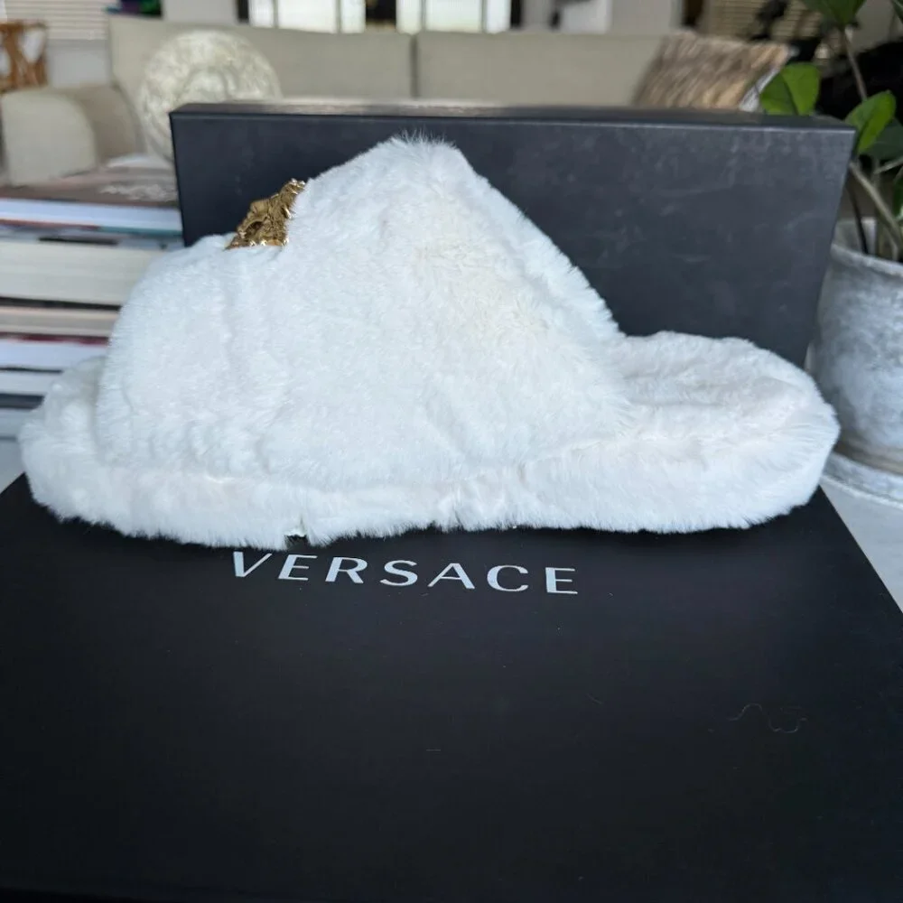 VERSACE‎ Medusa Men's Faux White Slippers, sizes 43